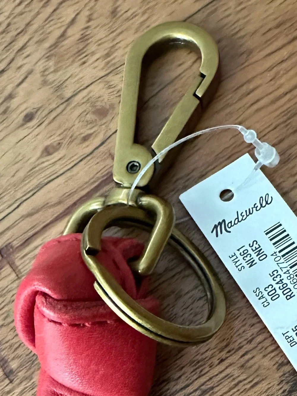 ☀️ New! MADEWELL Sydney Key Fob — Rosy Hibiscus Leather Keychain
